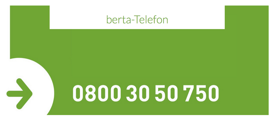Banner berta Telefon 0800 30 50 750